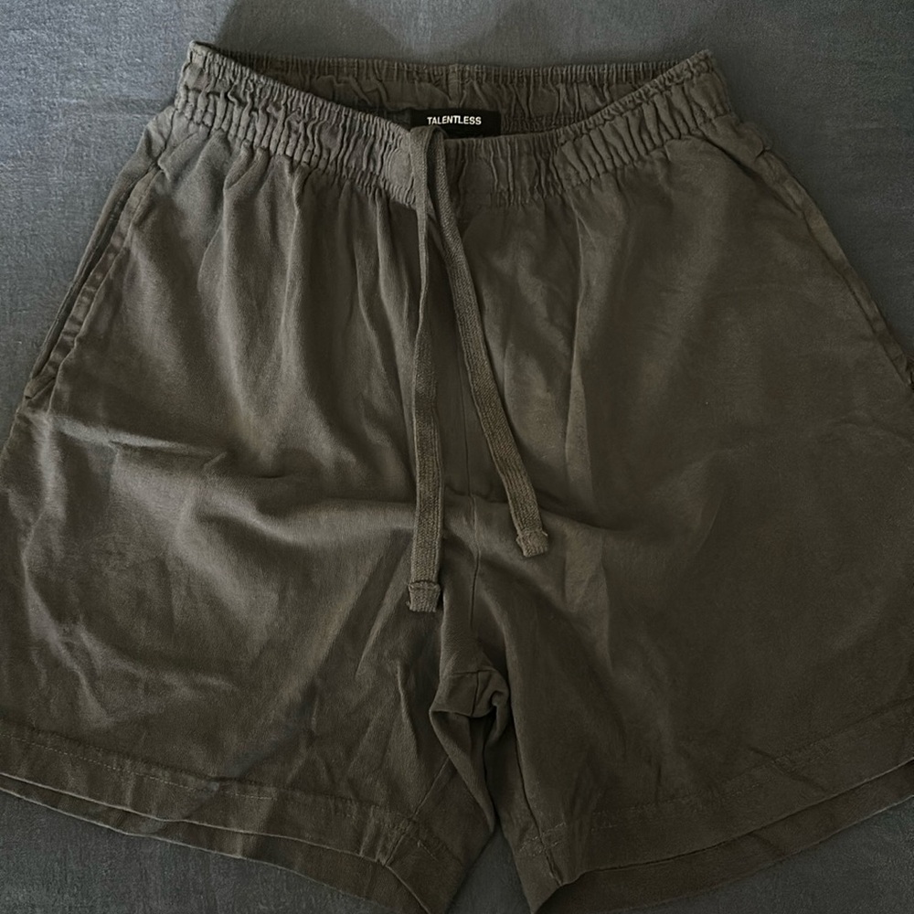 TALENTLESS Olive Drawstring Athletic Shorts